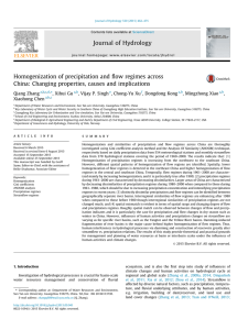 Homogenization of precipitation and flow regimes across