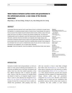 Water balance between surface water and groundwater in