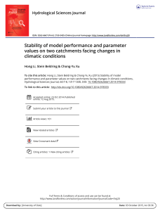 Stability of model performance and parameter climatic conditions