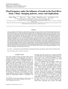 Flood frequency under the influence of trends in the Pearl... basin, China: changing patterns, causes and implications