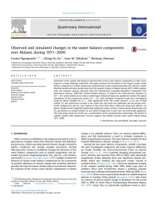 Observed and simulated changes in the water balance components e2000 Cosmo Ngongondo