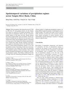 Spatiotemporal variations of precipitation regimes across Yangtze River Basin, China ORIGINAL PAPER