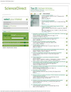 October to December 2013 Earth and Planetary Sciences &gt; ScienceDirect TOP25 Hottest Articles