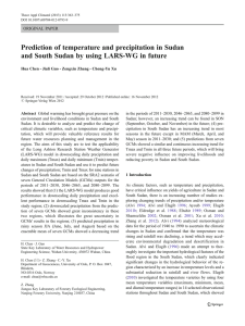 Prediction of temperature and precipitation in Sudan ORIGINAL PAPER Hua Chen
