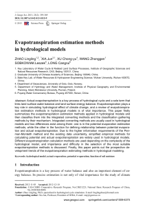 Evapotranspiration estimation methods in hydrological models ZHAO Lingling ,
