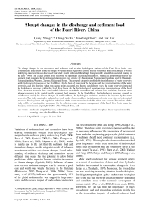 Abrupt changes in the discharge and sediment load Qiang Zhang,