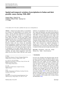 Spatial and temporal variation of precipitation in Sudan and their