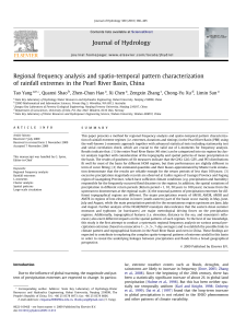 Regional frequency analysis and spatio-temporal pattern characterization