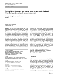 Regional flood frequency and spatial patterns analysis in the Pearl