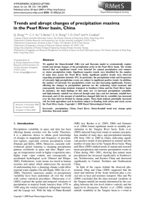 Trends and abrupt changes of precipitation maxima Q. Zhang, * C.-Y. Xu,