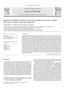 Multiscale variability of sediment load and streamﬂow of the lower... River basin: Possible causes and implications