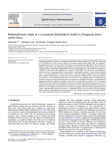 Regionalization study of a conceptual hydrological model in Dongjiang basin,