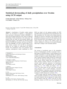 Statistical downscaling of daily precipitation over Sweden using GCM output ORIGINAL PAPER