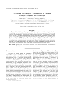 Modelling Hydrological Consequences of Climate Change—Progress and Challenges
