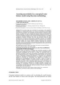 Assessing uncertainties in a conceptual water balance model using Bayesian methodology