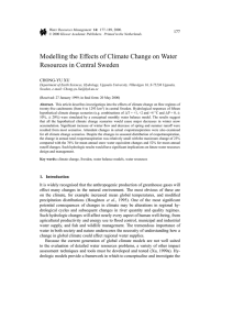 Modelling the Effects of Climate Change on Water 177 CHONG-YU XU