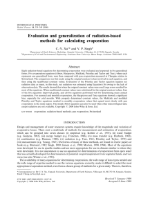 Evaluation and generalization of radiation-based methods for calculating evaporation C.-Y. Xu