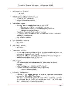 Classified Senate Minutes – 16 October 2015