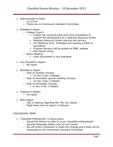 Classified Senate Minutes – 18 December 2015