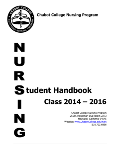 tudent Handbook Class 2014 – 2016 Chabot College Nursing Program