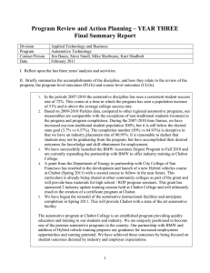 Program Review and Action Planning – YEAR THREE Final Summary Report