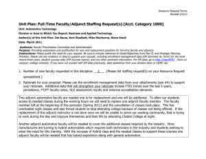 Unit Plan: Full-Time Faculty/Adjunct Staffing Request(s) [Acct. Category 1000]  Revised 2/2/11