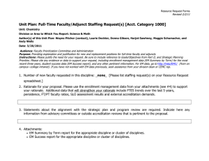 Unit Plan: Full-Time Faculty/Adjunct Staffing Request(s) [Acct. Category 1000]  Revised 2/2/11