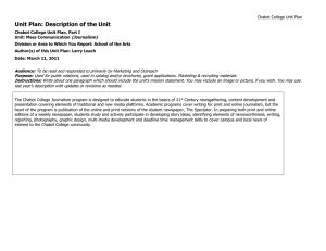 Unit Plan: Description of the Unit  (Journalism)