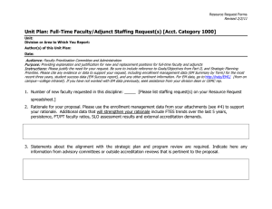 Unit Plan: Full-Time Faculty/Adjunct Staffing Request(s) [Acct. Category 1000]