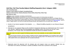 Unit Plan: Full-Time Faculty/Adjunct Staffing Request(s) [Acct. Category 1000]  Revised 2/2/11