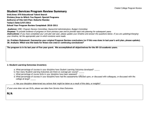 Student Services Program Review Summary