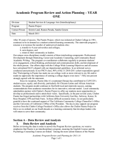 Academic Program Review and Action Planning – YEAR ONE