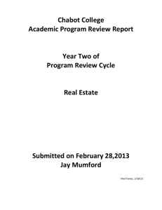 Chabot College Academic Program Review Report  Year Two of