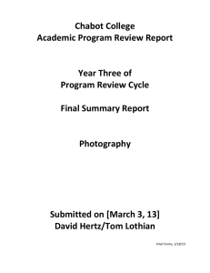 Chabot College Academic Program Review Report  Year Three of