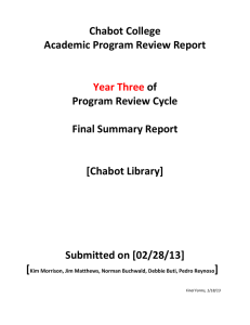 Chabot College Academic Program Review Report  of