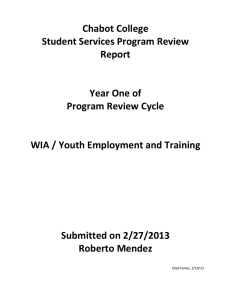 Chabot College Student Services Program Review Report