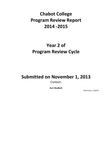 Chabot College Program Review Report 2014 -2015