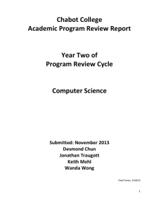 Chabot College Academic Program Review Report  Year Two of