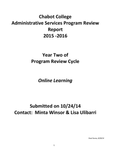 Chabot College Administrative Services Program Review Report