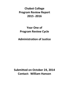 Chabot College Program Review Report 2015 -2016