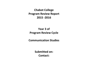 Chabot College Program Review Report 2015 -2016