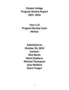 Chabot College Program Review Report 2015 -2016