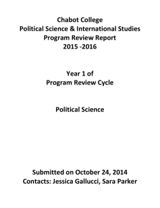 Chabot College Political Science &amp; International Studies Program Review Report 2015 -2016