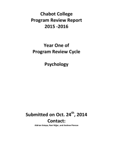 Chabot College Program Review Report 2015 -2016