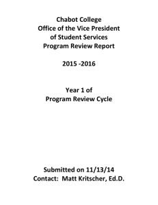 Chabot College Office of the Vice President of Student Services Program Review Report