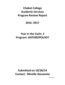 Chabot College  Academic Services  Program Review Report   