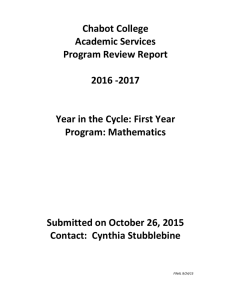 Chabot College Academic Services Program Review Report