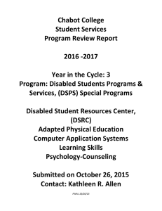 Chabot College Student Services Program Review Report