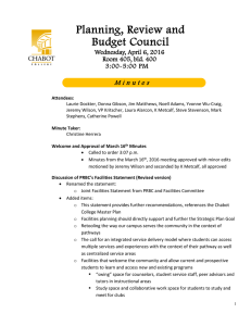 Planning, Review and Budget Council M i n u t e s