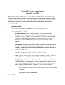 Planning, Review and Budget Council September 24th, 2014